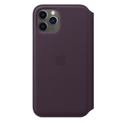 Apple iPhone 11 Pro Max Leather Folio - Aubergine - Brand New