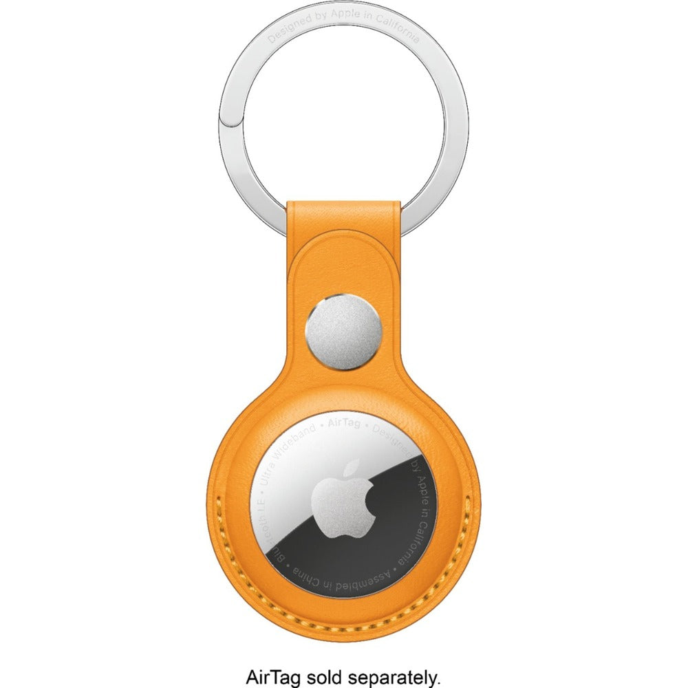 Apple Airtag Leather Key Ring California Poppy