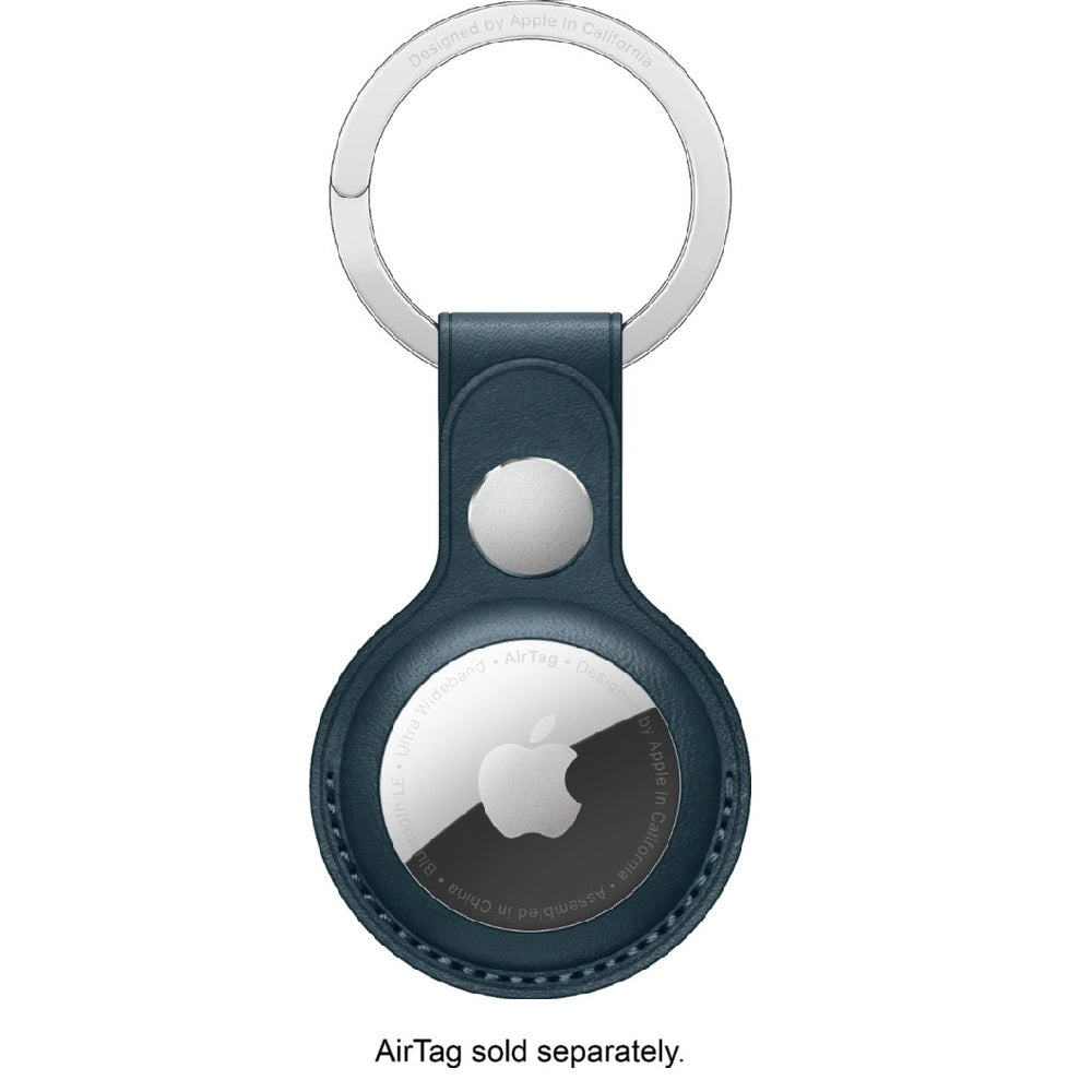 Apple Airtag Leather Key Ring Baltic Blue