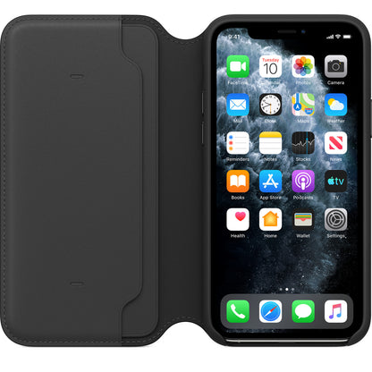 Apple iPhone 11 Pro Max Leather Folio - Black - Brand New