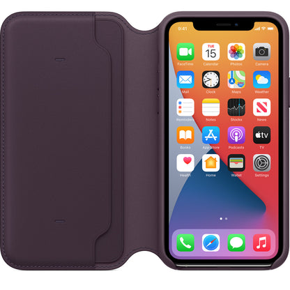 Apple iPhone 11 Pro Leather Folio - Aubergine - Brand New