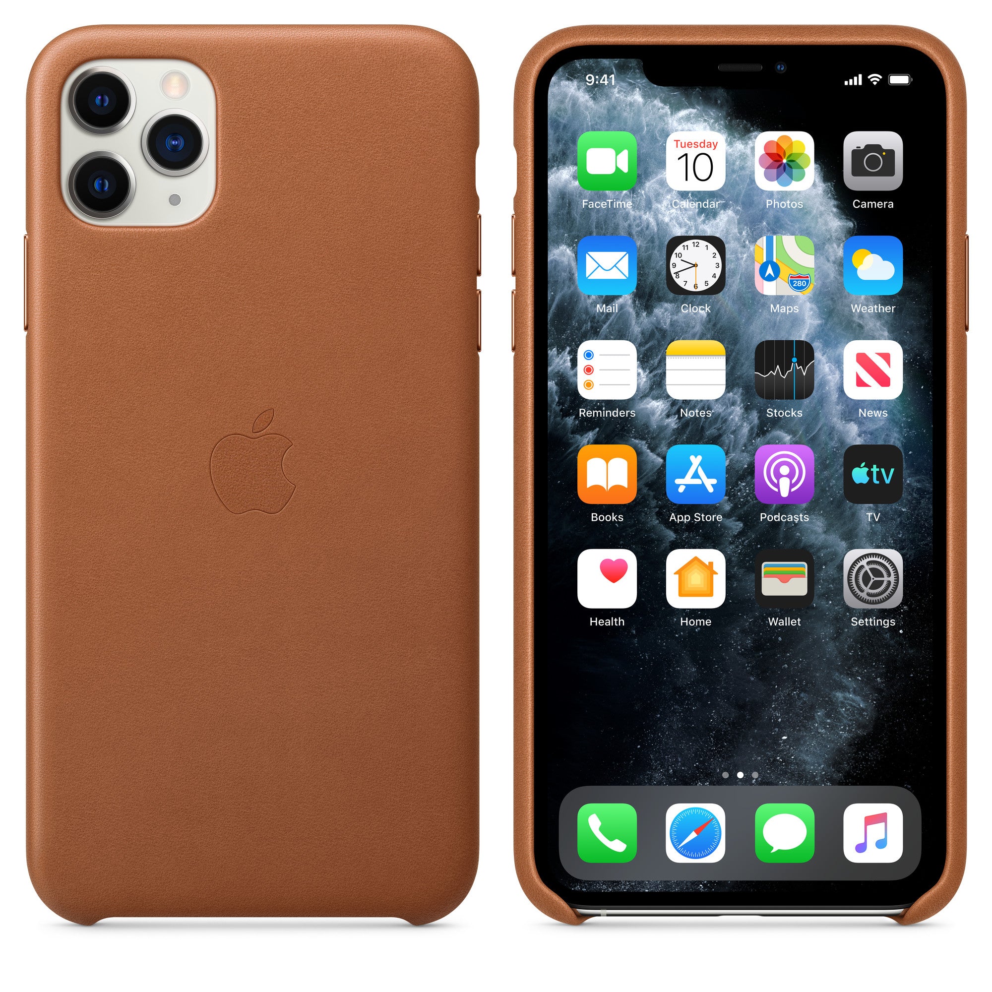 Apple iPhone 11 Pro Max Leather Case - Brown - Brand New
