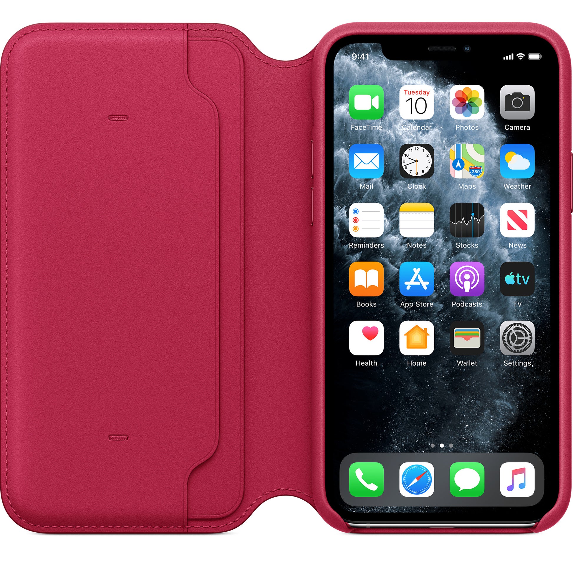 Apple iPhone 11 Pro Max Leather Folio - Raspberry - Brand New iPhone Case Apple   