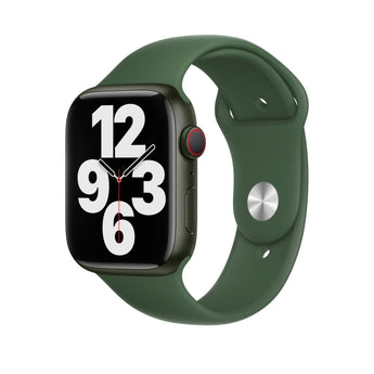 Refurbished Apple Watch Series 7, 41mm green aluminium case with green sport band.
