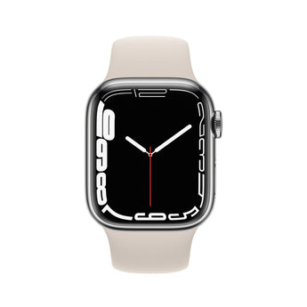 Refurbished Apple Watch Series 7 - 41mm Starlight Aluminium Case with White Sport Band