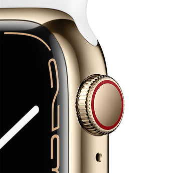 Refurbished Apple Watch Series 7 - 41mm Gold Stainless Steel Case with White Sport Band
