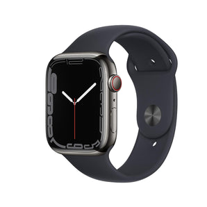 Refurbished Apple Watch Series 7 - 41mm Graphite Stainless Steel Case with Black Sport Band