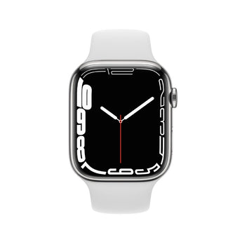 Refurbished Apple Watch Series 7 - 41mm Silver Stainless Steel Case with White Sport Band