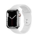 Refurbished Apple Watch Series 7 - 41mm Silver Stainless Steel Case with White Sport Band