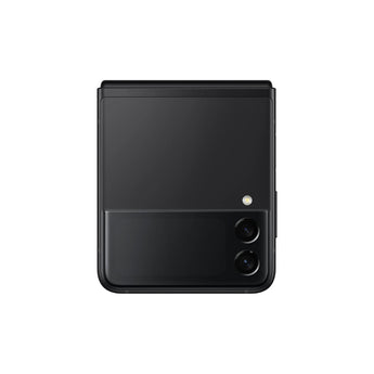 Refurbished Samsung Galaxy Z Flip3 in phantom black, compact design.