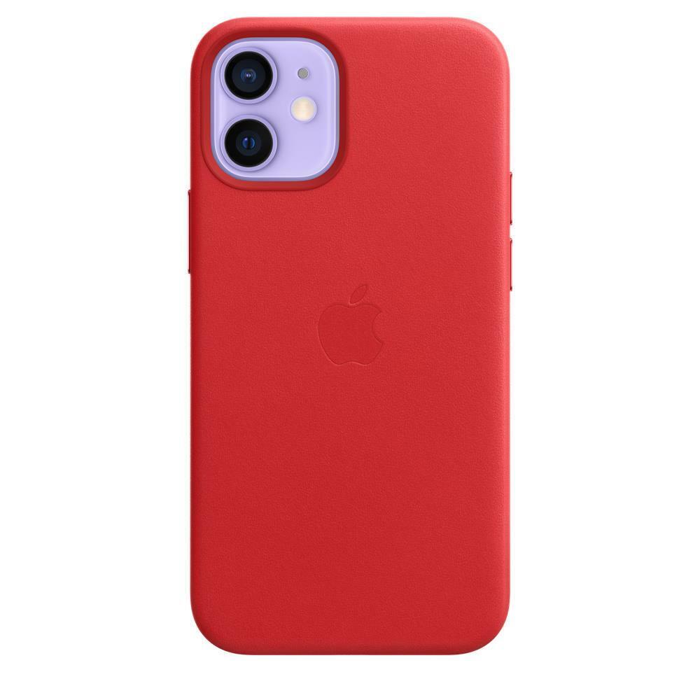 Apple iPhone 12 Mini Leather Case - Scarlet iPhone Case Apple Scarlet Red Scarlet Red New - Sealed